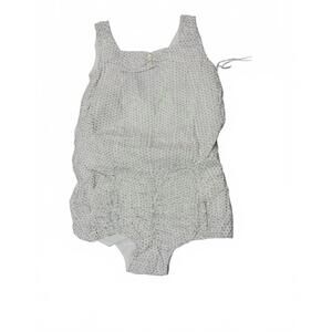 NEW WOVENPLAY girl's patterned one piece in blue grey/white
